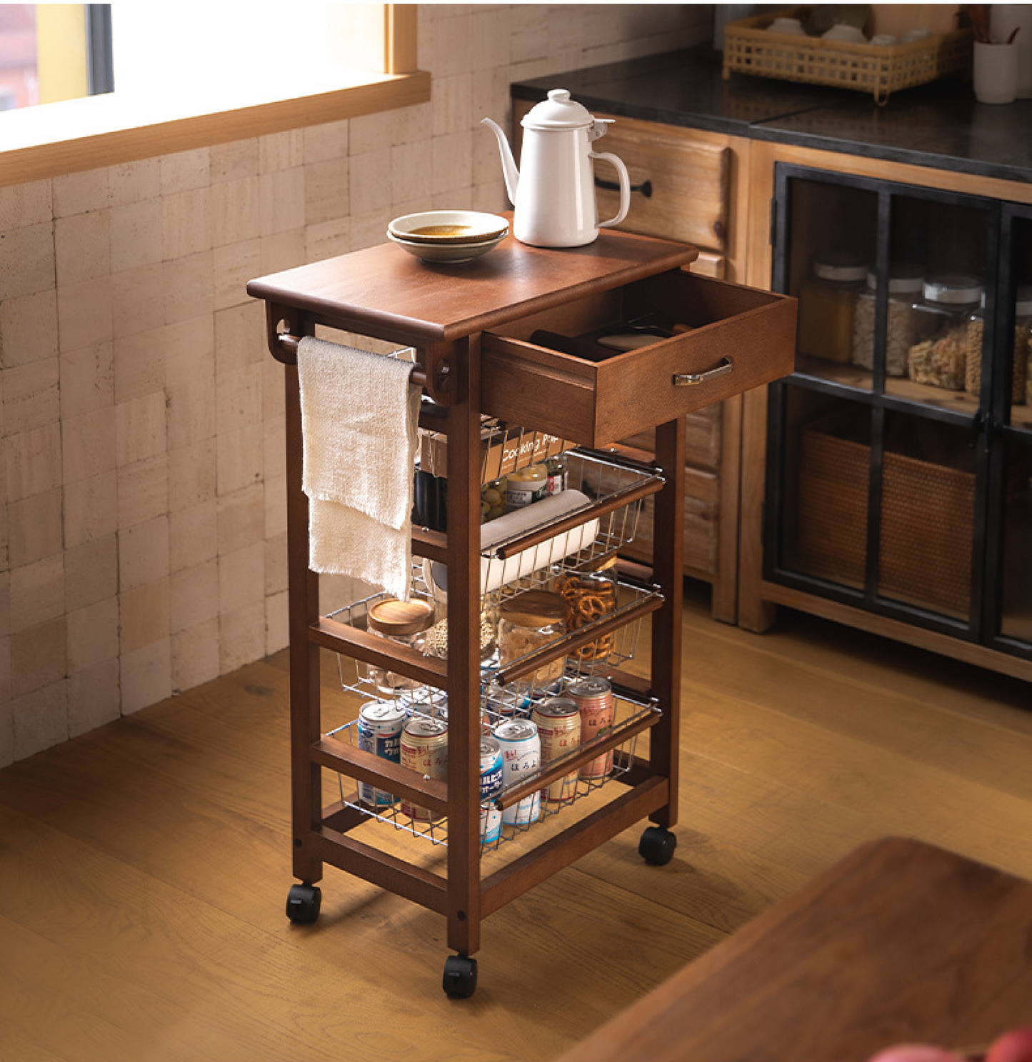 Rolling Storage Cart – Elegant and Practical Kitchen Organization
