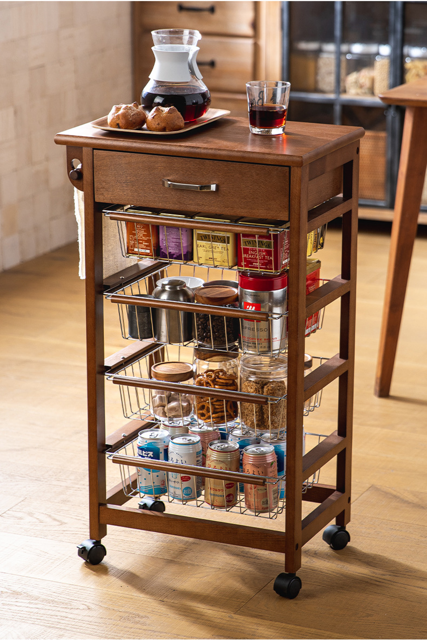 Rolling Storage Cart – Elegant and Practical Kitchen Organization