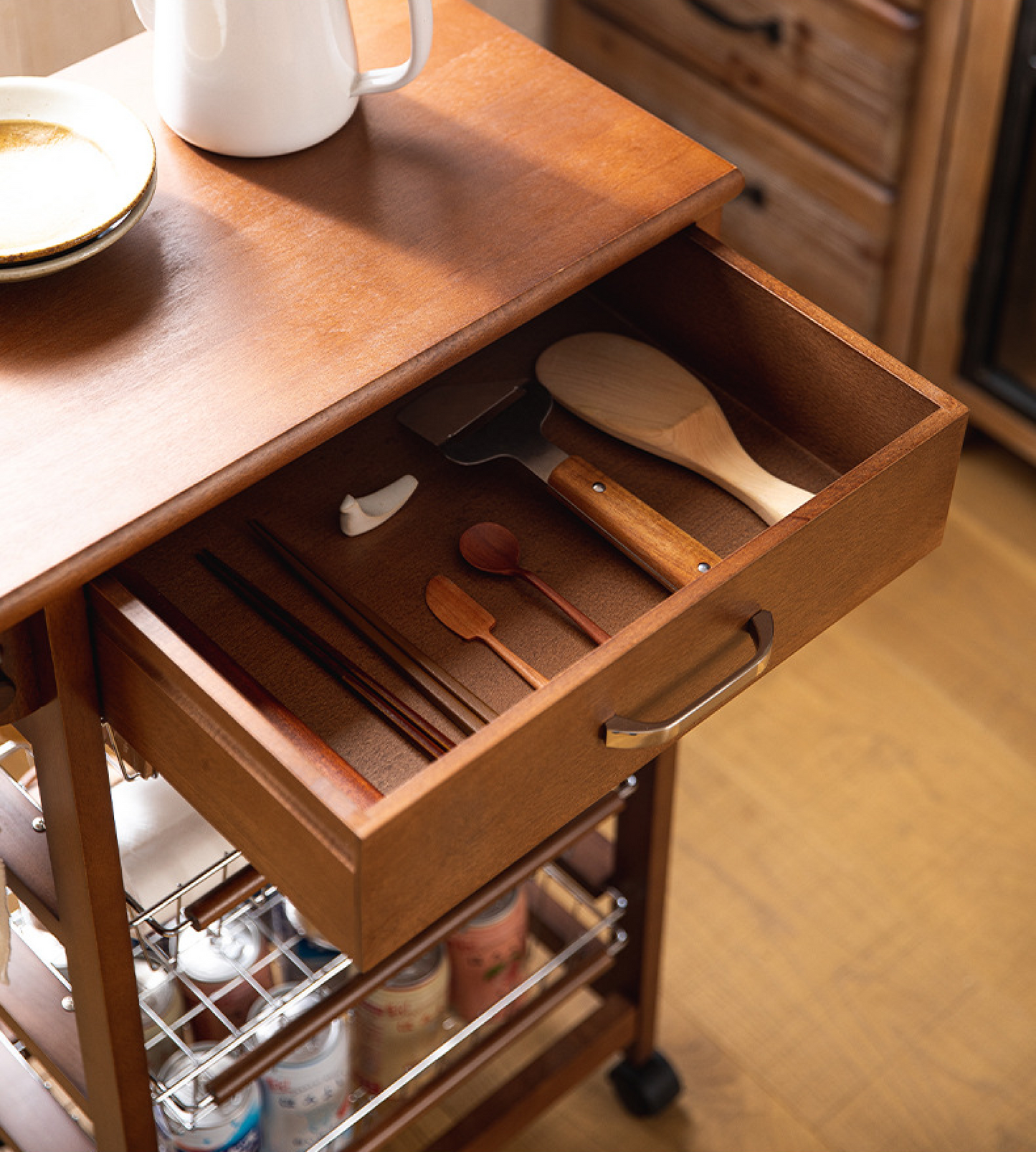 Rolling Storage Cart – Elegant and Practical Kitchen Organization